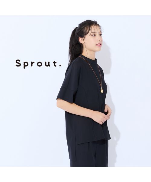 Liliane Burty(Lサイズ) / リリアンビューティ シャツ・ブラウス | 【M~4L】接触冷感・防しわ・吸水速乾Tシャツ(ブラック)