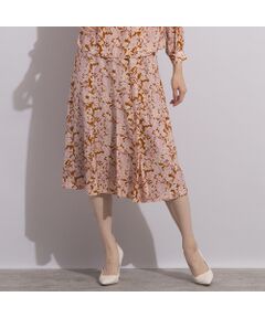 【S・Mサイズ】イタリア素材　フラワープリントスカート［セットアップ可］