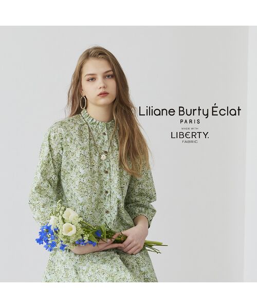 Liliane Burty ECLAT（Sサイズ） / リリアンビューティ エクラ シャツ・ブラウス | 【S・Mサイズ】リバティガーデンプリント　ブラウス［セットアップ可］　 | 詳細1