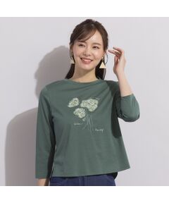 【S・Mサイズ】配色使い刺繍　加工Tシャツ