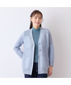 Liliane Burty ECLAT（Sサイズ） / リリアンビューティ エクラ 【Charme par Eclat】ウォッシャブル　バイカラーニットカーディガン Liliane Burty ECLAT（Sサイズ） / リリアンビューティ エクラ