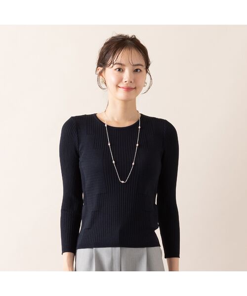 Liliane Burty ECLAT(Sサイズ)/リリアンビューティ エクラ 【アンサンブル対応/S・Mサイズ】ウォッシャブル18GGニット ダークブルー M Liliane Burty ECLAT(Sサイズ)/リリアンビューティ エクラ 【アンサンブル対応/S・Mサイズ】ウォッシャブル18GGニット ダークブルー M