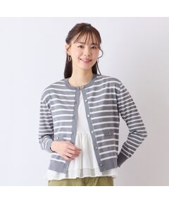 新品同様/リリアンビューティー Liliane Burty カーディガン 小さいサイズ 表記 S 7号 相当 茶 ブラウン レディース 春夏 秋 トップス 長袖 Liliane Burty ECLAT（Sサイズ） / リリアンビューティ エクラ