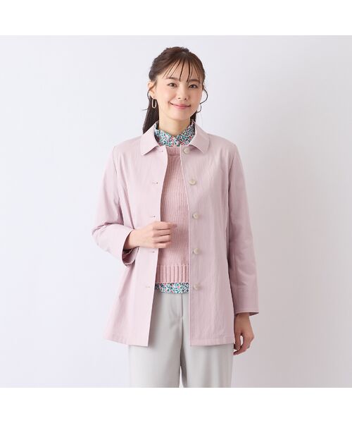 Liliane Burty ECLAT(Sサイズ)/リリアンビューティ エクラ 【S・Mサイズ】ツイルステンカラー ライトコート パステルピンク M Liliane Burty ECLAT(Sサイズ)/リリアンビューティ エクラ 【S・Mサイズ】ツイルステンカラー ライトコート パステルピンク M