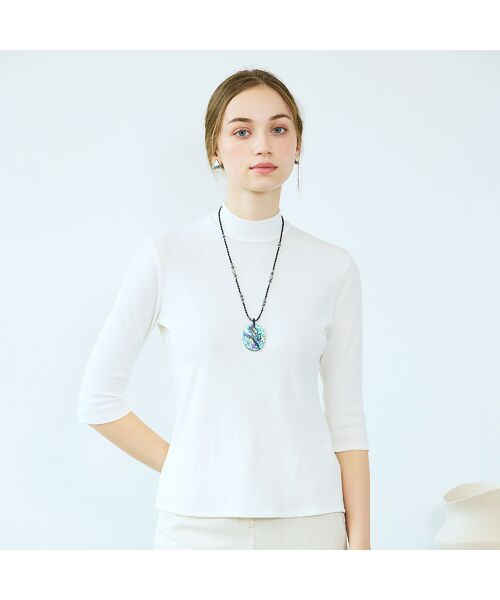 Liliane Burty ECLAT（Sサイズ） / リリアンビューティ エクラ カットソー | 【S・Mサイズ】ハイネック　七分袖Tシャツ | 詳細1