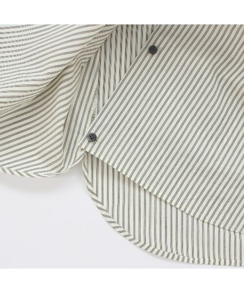Liliane Burty ECLAT（Sサイズ） / リリアンビューティ エクラ シャツ・ブラウス | 【S・Mサイズ】FABRICA　綿ストライプバンドカラーブラウス | 詳細13