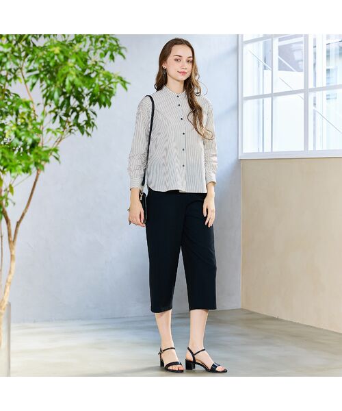 Liliane Burty ECLAT（Sサイズ） / リリアンビューティ エクラ シャツ・ブラウス | 【S・Mサイズ】FABRICA　綿ストライプバンドカラーブラウス | 詳細8