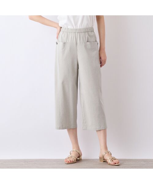 Liliane Burty ECLAT（Sサイズ） / リリアンビューティ エクラ ショート・ハーフ・半端丈パンツ | 【S・Mサイズ】ポケットボタン　クロップドパンツ | 詳細3