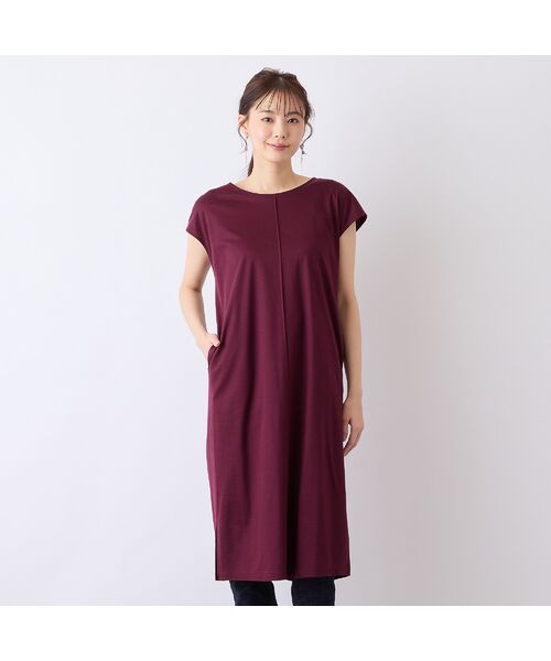 Liliane Burty ECLAT(Sサイズ)/リリアンビューティ エクラ 【S・Mサイズ】リヨセル綿スムース プルオーバーワンピース ブラウン S Liliane Burty ECLAT(Sサイズ)/リリアンビューティ エクラ 【S・Mサイズ】リヨセル綿スムース プルオーバーワンピース ブラウン S