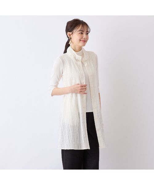 Liliane Burty ECLAT（Sサイズ） / リリアンビューティ エクラ シャツ・ブラウス | 【S・Mサイズ】ウォッシャブルシースルーチェックベスト | 詳細2