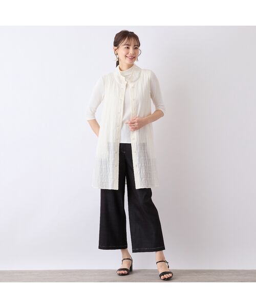 Liliane Burty ECLAT（Sサイズ） / リリアンビューティ エクラ シャツ・ブラウス | 【S・Mサイズ】ウォッシャブルシースルーチェックベスト | 詳細3