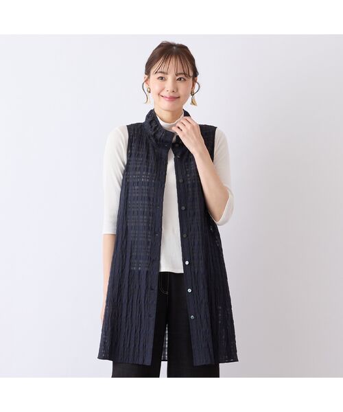 Liliane Burty ECLAT（Sサイズ） / リリアンビューティ エクラ シャツ・ブラウス | 【S・Mサイズ】ウォッシャブルシースルーチェックベスト | 詳細5