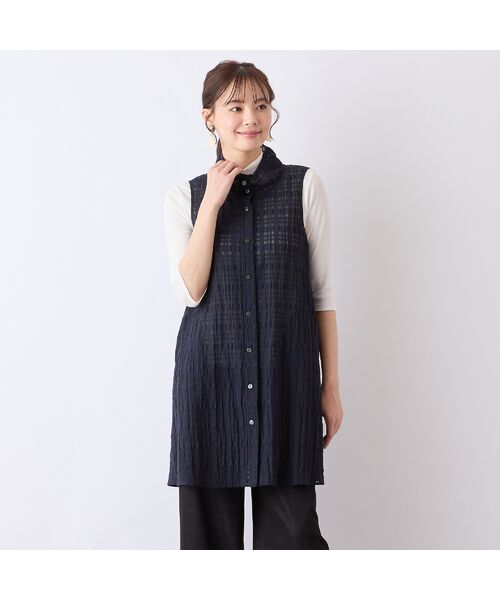 Liliane Burty ECLAT（Sサイズ） / リリアンビューティ エクラ シャツ・ブラウス | 【S・Mサイズ】ウォッシャブルシースルーチェックベスト | 詳細6