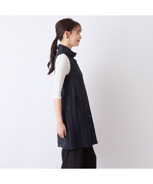 Liliane Burty ECLAT（Sサイズ） / リリアンビューティ エクラ シャツ・ブラウス | 【S・Mサイズ】ウォッシャブルシースルーチェックベスト | 詳細7
