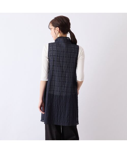 Liliane Burty ECLAT（Sサイズ） / リリアンビューティ エクラ シャツ・ブラウス | 【S・Mサイズ】ウォッシャブルシースルーチェックベスト | 詳細8