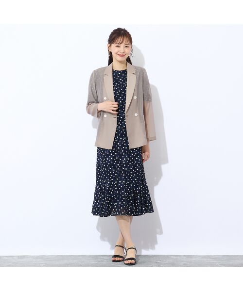 Liliane Burty ECLAT（Sサイズ） / リリアンビューティ エクラ ミニ丈・ひざ丈ワンピース | 【S・Mサイズ】ウォッシャブル　シフォンカットジャカードワンピース | 詳細7