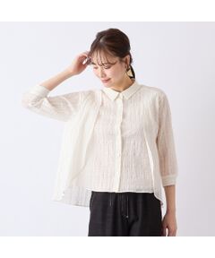 Liliane Burty ECLAT（Sサイズ） / リリアンビューティ エクラ シャツ・ブラウス | 【S・Mサイズ】ウォッシャブルシースルーチェックブラウス