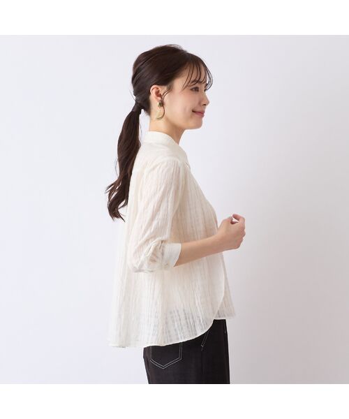 Liliane Burty ECLAT（Sサイズ） / リリアンビューティ エクラ シャツ・ブラウス | 【S・Mサイズ】ウォッシャブルシースルーチェックブラウス | 詳細3