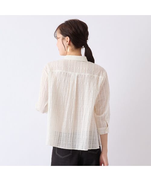 Liliane Burty ECLAT（Sサイズ） / リリアンビューティ エクラ シャツ・ブラウス | 【S・Mサイズ】ウォッシャブルシースルーチェックブラウス | 詳細4