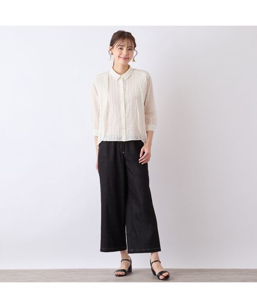 Liliane Burty ECLAT（Sサイズ） / リリアンビューティ エクラ シャツ・ブラウス | 【S・Mサイズ】ウォッシャブルシースルーチェックブラウス | 詳細5