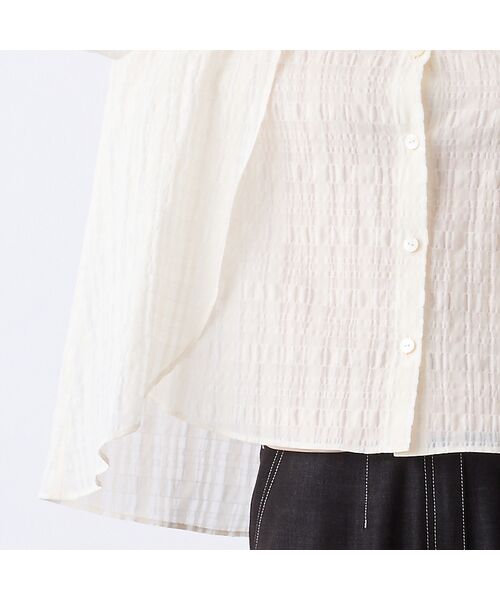 Liliane Burty ECLAT（Sサイズ） / リリアンビューティ エクラ シャツ・ブラウス | 【S・Mサイズ】ウォッシャブルシースルーチェックブラウス | 詳細6