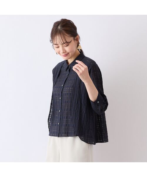 Liliane Burty ECLAT（Sサイズ） / リリアンビューティ エクラ シャツ・ブラウス | 【S・Mサイズ】ウォッシャブルシースルーチェックブラウス | 詳細10