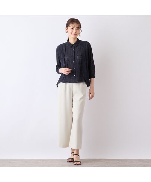 Liliane Burty ECLAT（Sサイズ） / リリアンビューティ エクラ シャツ・ブラウス | 【S・Mサイズ】ウォッシャブルシースルーチェックブラウス | 詳細11