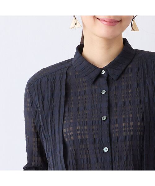 Liliane Burty ECLAT（Sサイズ） / リリアンビューティ エクラ シャツ・ブラウス | 【S・Mサイズ】ウォッシャブルシースルーチェックブラウス | 詳細12