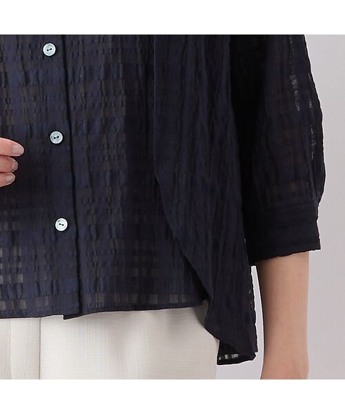 Liliane Burty ECLAT（Sサイズ） / リリアンビューティ エクラ シャツ・ブラウス | 【S・Mサイズ】ウォッシャブルシースルーチェックブラウス | 詳細13