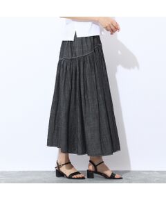 Liliane Burty ECLAT（Sサイズ） / リリアンビューティ エクラ ミニ・ひざ丈スカート | 【S・Mサイズ】ウォッシャブル　デニムギャザースカート