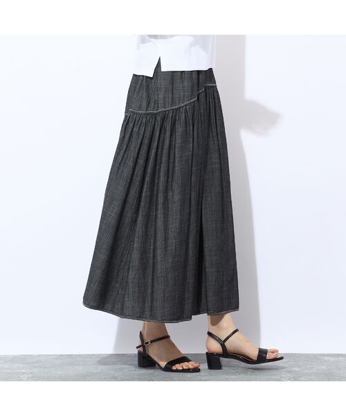 Liliane Burty ECLAT（Sサイズ） / リリアンビューティ エクラ ミニ・ひざ丈スカート | 【S・Mサイズ】ウォッシャブル　デニムギャザースカート | 詳細1