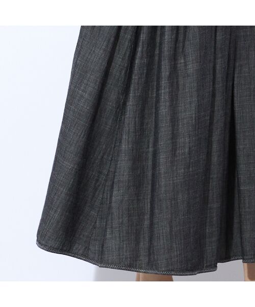 Liliane Burty ECLAT（Sサイズ） / リリアンビューティ エクラ ミニ・ひざ丈スカート | 【S・Mサイズ】ウォッシャブル　デニムギャザースカート | 詳細5