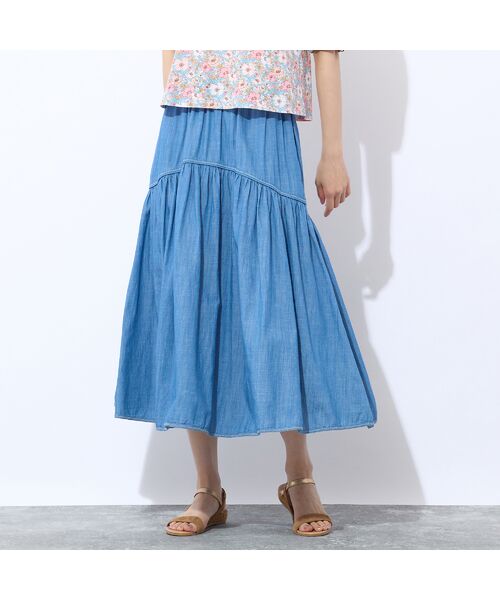 Liliane Burty ECLAT（Sサイズ） / リリアンビューティ エクラ ミニ・ひざ丈スカート | 【S・Mサイズ】ウォッシャブル　デニムギャザースカート | 詳細6