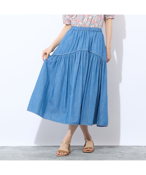 Liliane Burty ECLAT（Sサイズ） / リリアンビューティ エクラ ミニ・ひざ丈スカート | 【S・Mサイズ】ウォッシャブル　デニムギャザースカート | 詳細7