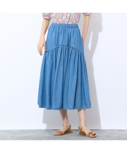 Liliane Burty ECLAT（Sサイズ） / リリアンビューティ エクラ ミニ・ひざ丈スカート | 【S・Mサイズ】ウォッシャブル　デニムギャザースカート | 詳細8