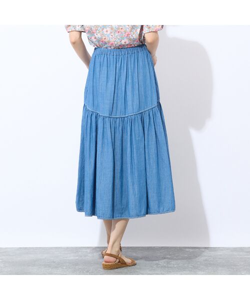 Liliane Burty ECLAT（Sサイズ） / リリアンビューティ エクラ ミニ・ひざ丈スカート | 【S・Mサイズ】ウォッシャブル　デニムギャザースカート | 詳細11