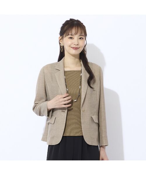 Liliane Burty ECLAT(Sサイズ)/リリアンビューティ エクラ 【Charme par Eclat】カラミ テーラードジャケット ベージュ 5 Liliane Burty ECLAT(Sサイズ)/リリアンビューティ エクラ 【Charme par Eclat】カラミ テーラードジャケット ベージュ 5