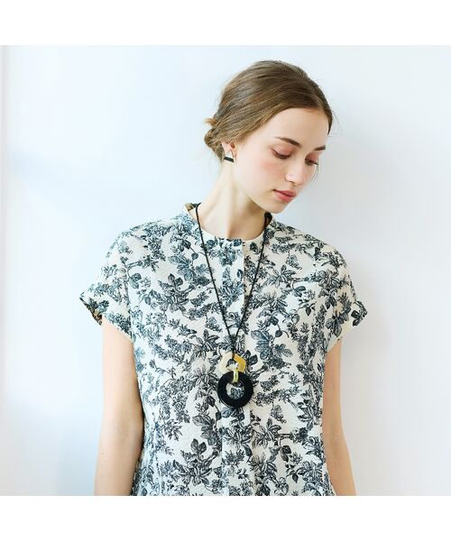 Liliane Burty ECLAT（Sサイズ） / リリアンビューティ エクラ ミニ丈・ひざ丈ワンピース | 【S・Mサイズ】ミラクルウェーブ　フラワープリントワンピ | 詳細6