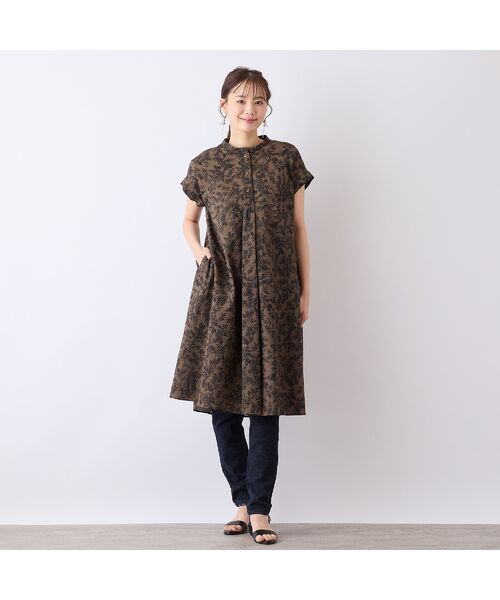 Liliane Burty ECLAT（Sサイズ） / リリアンビューティ エクラ ミニ丈・ひざ丈ワンピース | 【S・Mサイズ】ミラクルウェーブ　フラワープリントワンピ | 詳細9