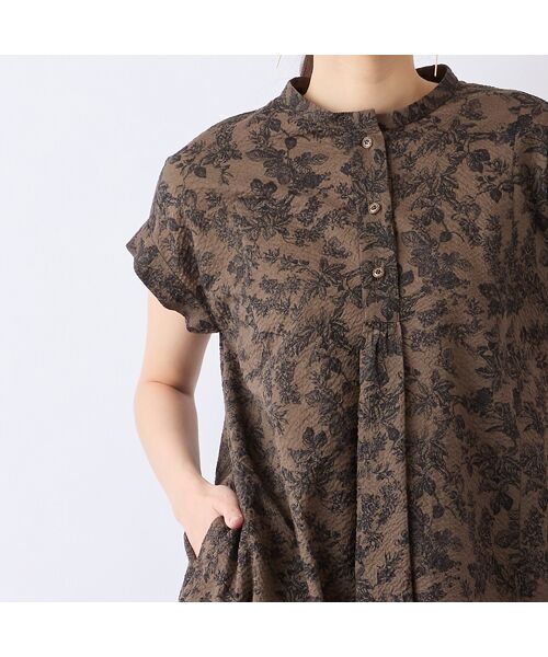 Liliane Burty ECLAT（Sサイズ） / リリアンビューティ エクラ ミニ丈・ひざ丈ワンピース | 【S・Mサイズ】ミラクルウェーブ　フラワープリントワンピ | 詳細10