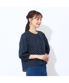 Liliane Burty ECLAT（Sサイズ） / リリアンビューティ エクラ シャツ・ブラウス | 【S・Mサイズ】ミラクルウェーブ　プリントプルオーバーブラウス