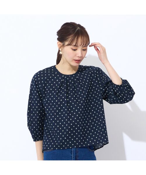 Liliane Burty ECLAT（Sサイズ） / リリアンビューティ エクラ シャツ・ブラウス | 【S・Mサイズ】ミラクルウェーブ　プリントプルオーバーブラウス | 詳細1