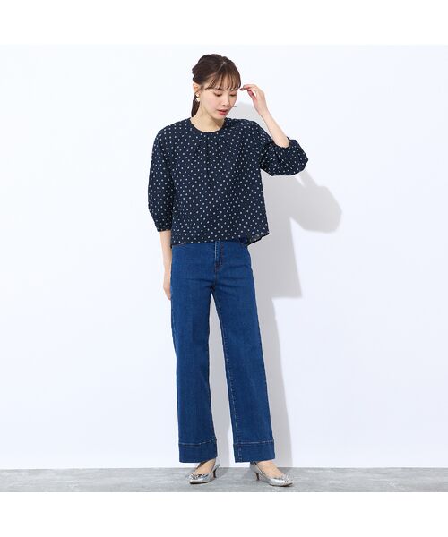 Liliane Burty ECLAT（Sサイズ） / リリアンビューティ エクラ シャツ・ブラウス | 【S・Mサイズ】ミラクルウェーブ　プリントプルオーバーブラウス | 詳細4