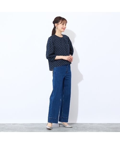 Liliane Burty ECLAT（Sサイズ） / リリアンビューティ エクラ シャツ・ブラウス | 【S・Mサイズ】ミラクルウェーブ　プリントプルオーバーブラウス | 詳細5