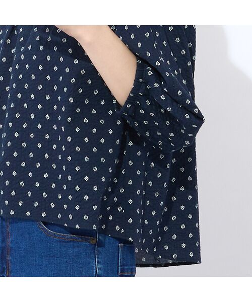 Liliane Burty ECLAT（Sサイズ） / リリアンビューティ エクラ シャツ・ブラウス | 【S・Mサイズ】ミラクルウェーブ　プリントプルオーバーブラウス | 詳細6