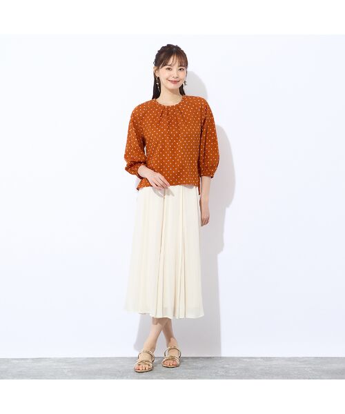 Liliane Burty ECLAT（Sサイズ） / リリアンビューティ エクラ シャツ・ブラウス | 【S・Mサイズ】ミラクルウェーブ　プリントプルオーバーブラウス | 詳細10