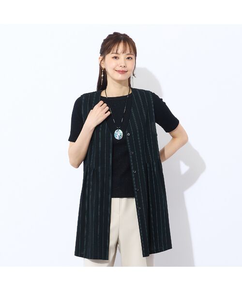 Liliane Burty ECLAT（Sサイズ） / リリアンビューティ エクラ カットソー | 【S・Mサイズ】ラメリブジャージー　半袖Tシャツ(ブラック) | 詳細5