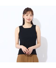 Liliane Burty ECLAT（Sサイズ） / リリアンビューティ エクラ カットソー | 【S・Mサイズ】ラメリブジャージー　タンクトップ(ブラック)