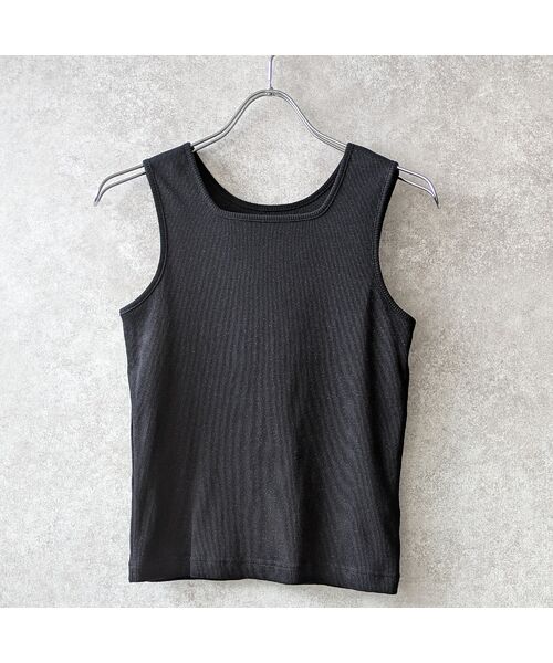 Liliane Burty ECLAT（Sサイズ） / リリアンビューティ エクラ カットソー | 【S・Mサイズ】ラメリブジャージー　タンクトップ(ブラック) | 詳細4