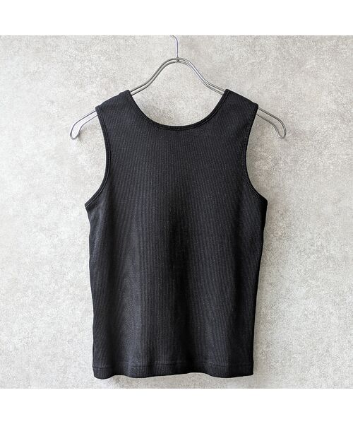 Liliane Burty ECLAT（Sサイズ） / リリアンビューティ エクラ カットソー | 【S・Mサイズ】ラメリブジャージー　タンクトップ(ブラック) | 詳細5